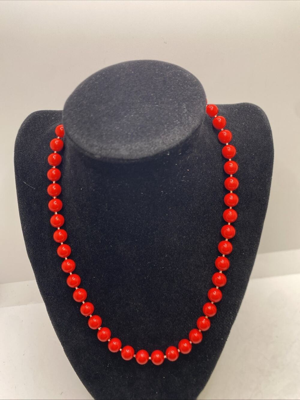 Womens Red Beaded Fashion Necklace